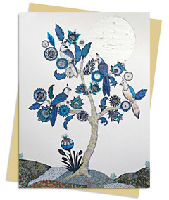 Alexandra Milton: Silver Tree of life with Four White-throated Magpies Greeting Card Pack (Pack of 6) by Flame Tree Studio, 9781804178713