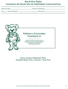 MacArthur Inventario Del Desarrollo de Habilidades Comunicativas (Inventario) (Inventario II: Palabras y Enunciados) by Donna Jackson-Maldonado, Elizabeth Bates, Donna Thal, 9781557666192