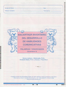 MacArthur Inventario Del Desarrollo de Habilidades Comunicativas (Inventario) (Inventario II: Palabras y Enunciados) - 9781557666598 by Donna Jackson-Maldonado, Elizabeth Bates, Donna Thal, 9781557666598