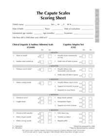 The Capute Scales Scoring Sheets by Pasquale Accardo, The Late Arnold Capute, Anna Bennett, Elena Keshishian, Mary O'Connor Leppert, Thomas Montgomery, Michael Msall, Brian Rogers, Paul Visintainer, Robert Voigt, Barbara Whitman, 9781557668141