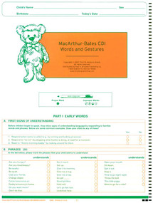 MacArthur-Bates Communicative Development Inventories (CDI) Words and Gestures, NCS Scannable, English by Larry Fenson, Virginia Marchman, Donna Thal, Philip Dale, J. Reznick, Elizabeth Bates, 9781557668882