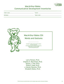 MacArthur-Bates Communicative Development Inventories (CDI) Words and Gestures,Desktop Scannable - English by Larry Fenson, Virginia Marchman, Donna Thal, Philip Dale, J. Reznick, Elizabeth Bates, 9781557668929