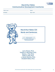 MacArthur-Bates Communicative Development Inventories (CDI) Words and Sentences, Desktop Scannable, English by Larry Fenson, Virginia Marchman, Donna Thal, Philip Dale, J. Reznick, Elizabeth Bates, 9781557668936
