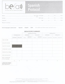 BESA Spanish Protocol by Elizabeth D. Peña, Vera F. Gutierrez-Clellen, Aquiles Iglesias, Brian A. Goldstein, Lisa Bedore, 9781681252834