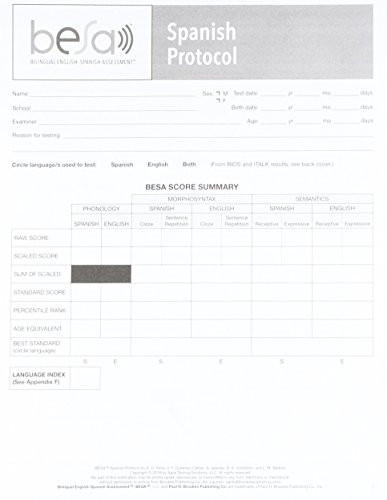 BESA Spanish Protocol by Elizabeth D. Peña, Vera F. Gutierrez-Clellen, Aquiles Iglesias, Brian A. Goldstein, Lisa Bedore, 9781681252834