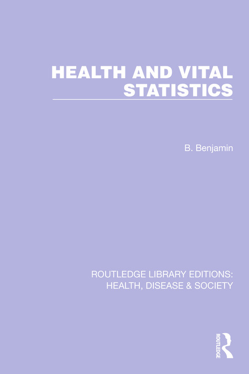 Health and Vital Statistics - 9781032251769 by Bernard Benjamin, 9781032251769