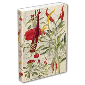 Chili Peppers & Shiso Leaves Blank Hardcover Journal (Blank Notebook with Ribbon Bookmark) by Tuttle Studio, 9780804856164