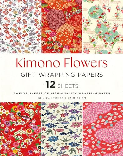 Kimono Flowers Gift Wrapping Papers - 12 sheets (18 x 24 inch (45 x 61 cm) Wrapping Paper Sheets) by Tuttle Studio, 9780804856850