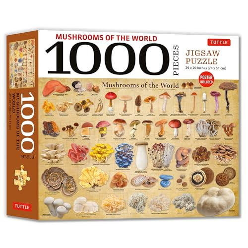 Mushrooms of the World - 1000 Piece Jigsaw Puzzle (for Adults and Families - Finished Puzzle Size 29 x 20 inch (74 x 51 cm); A3 Sized Poster) by Tuttle Studio, 9780804856768