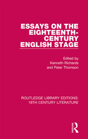 Essays on the Eighteenth-Century English Stage - 9780367445119 by Kenneth R. Richards, Peter Thomson, 9780367445119