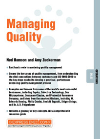 Managing Quality (Operations 06.07) by Amy Zuckerman, Ned Hamson, 9781841122212