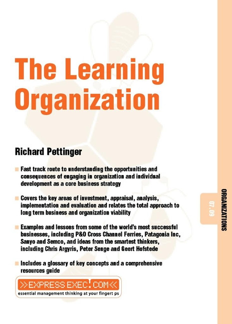 The Learning Organization (Organizations 07.09) by Richard Pettinger, 9781841123547