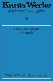 Kritik der reinen Vernunft (German Edition) by Immanuel Kant, 9783110014365