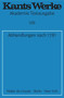 Abhandlungen nach 1781 (German Edition) by Immanuel Kant, 9783110014419