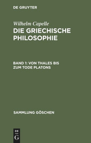 Von Thales bis zum Tode Platons (German Edition) by Johannes Müller, 9783110019087