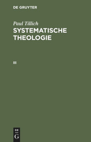 Systematische Theologie III (German Edition) by Paul Tillich, 9783110114614