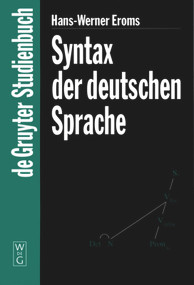 Syntax der deutschen Sprache (German Edition) by Hans-Werner Eroms, 9783110156669