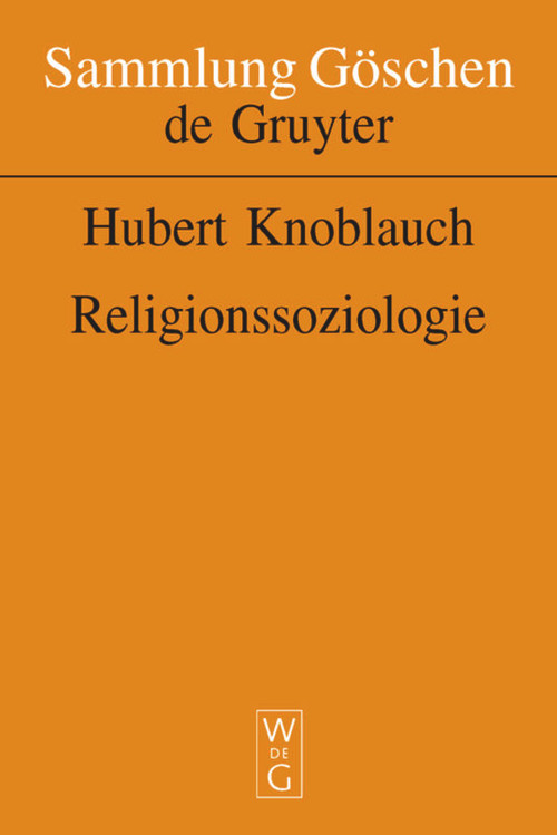 Religionssoziologie (German Edition) by Hubert Knoblauch, 9783110163476