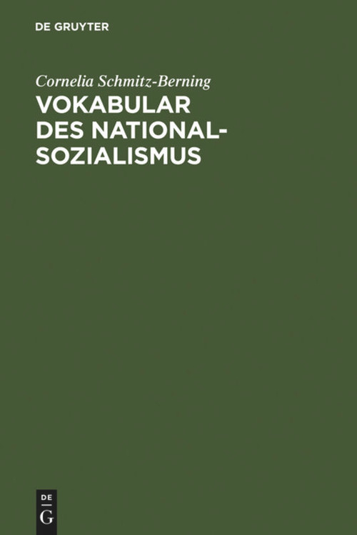 Vokabular des Nationalsozialismus (German Edition) by Cornelia Schmitz-Berning, 9783110195491