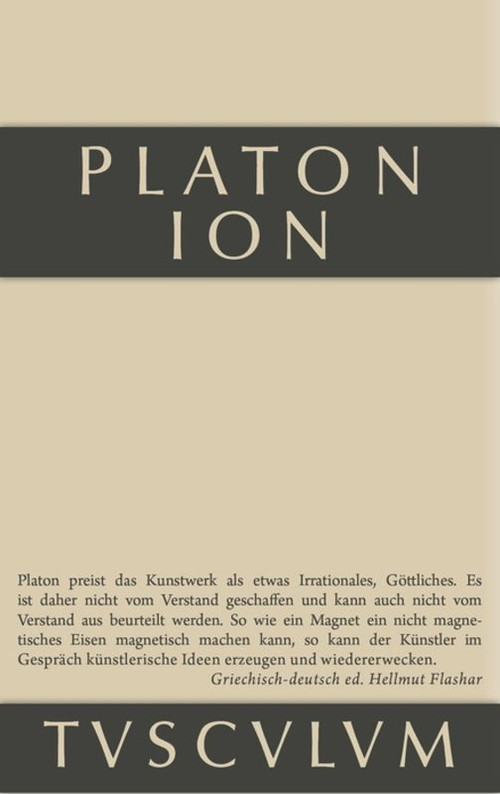 Ion (Griechisch-deutsch) (German Edition) by Platon, Hellmut Flashar, 9783110357059