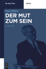 Der Mut zum Sein (German Edition) by Paul Tillich, Christian Danz, 9783110374322
