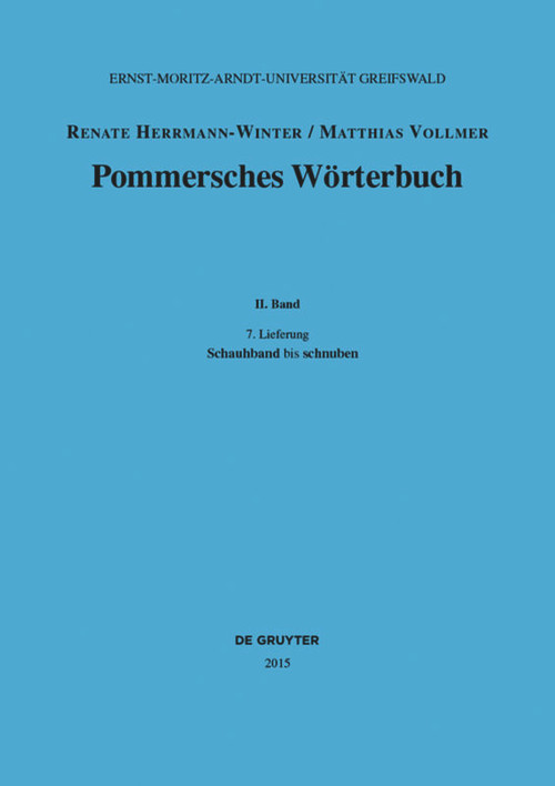 Schauhband - schnuben (German Edition) by Matthias Vollmer, Renate Herrmann-Winter, 9783110399783