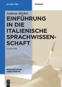 Einführung in die italienische Sprachwissenschaft (German Edition) - 9783110400175 by Andreas Michel, 9783110400175