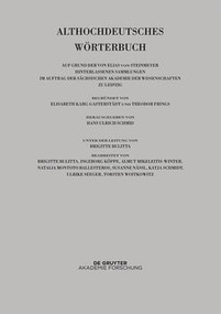 Band VII: O - R. 1. und 2. Lieferung (o bis ouga) (German Edition) by Hans Ulrich Schmid, 9783110460834
