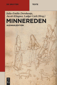 Minnereden (Auswahledition) (German Edition) by Iulia-Emilia Dorobantu, Jacob Klingner, Ludger Lieb, 9783110464313