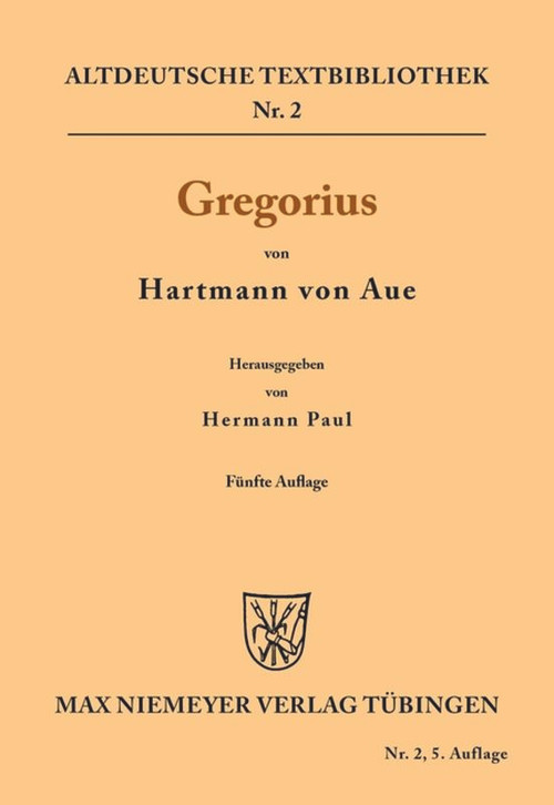 Gregorius (German Edition) - 9783110482560 by Hermann Paul, Hartmann von Aue, 9783110482560