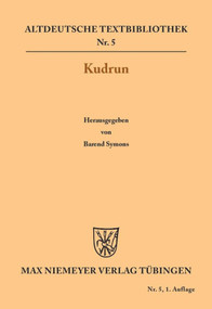 Kudrun (German Edition) by Barend Symons, 9783110482720