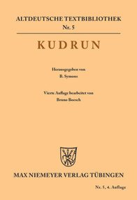 Kudrun (German Edition) - 9783110982091 by Barend Symons, Bruno Boesch, 9783110982091