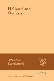 Heliand und Genesis (German Edition) - 9783484200036 by Otto Behaghel, Burkhard Taeger, 9783484200036