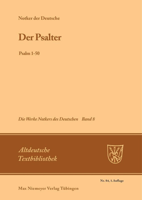 Der Psalter (Psalm 1-50) (German Edition) by Petrus W. Tax, 9783484200975