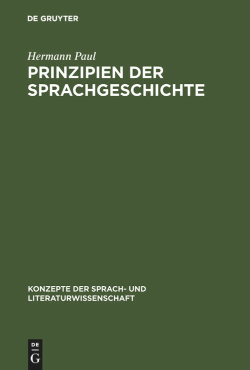 Prinzipien der Sprachgeschichte (German Edition) by Hermann Paul, 9783484220058