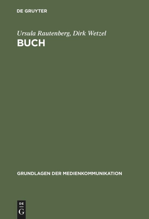 Buch (German Edition) by Ursula Rautenberg, Dirk Wetzel, 9783484371118