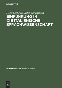 Einführung in die italienische Sprachwissenschaft (German Edition) - 9783484540286 by Horst Geckeler, Dieter Kattenbusch, 9783484540286