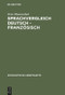 Sprachvergleich Deutsch - Französisch (German Edition) by Peter Blumenthal, 9783484540293