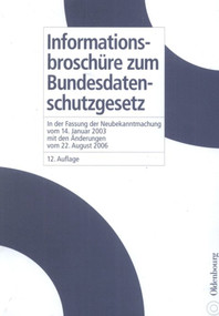 Informationsbroschüre zum Bundesdatenschutzgesetz (German Edition) by Kurt Nagel, Erich Kiefer, 9783486588347