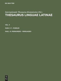 pernumero - persuadeo (Latin Edition) by Thesaurusbüro München, Internationale Thesaurus-Kommission, 9783598770104