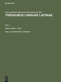 propositio - protego (Latin Edition) by Thesaurusbüro München, Internationale Thesaurus-Kommission, 9783598770524