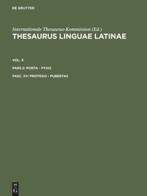 protego - pubertas (Latin Edition) by Thesaurusbüro München, Internationale Thesaurus-Kommission, 9783598770548