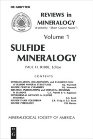 Sulfide Mineralogy by Paul H. Ribbe, 9780939950010