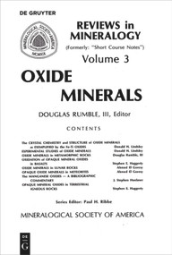 Oxide Minerals by Douglas Rumble, 9780939950034