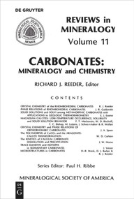 Carbonates (Mineralogy and Chemistry) by Richard J. Reeder, 9780939950157