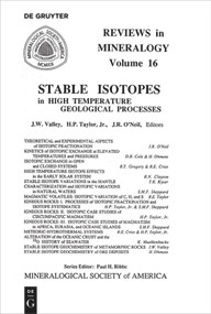 Stable Isotopes in High Temperature Geological Processes by John W. Valley, Hugh P. Taylor, James R. O'Neil, 9780939950201