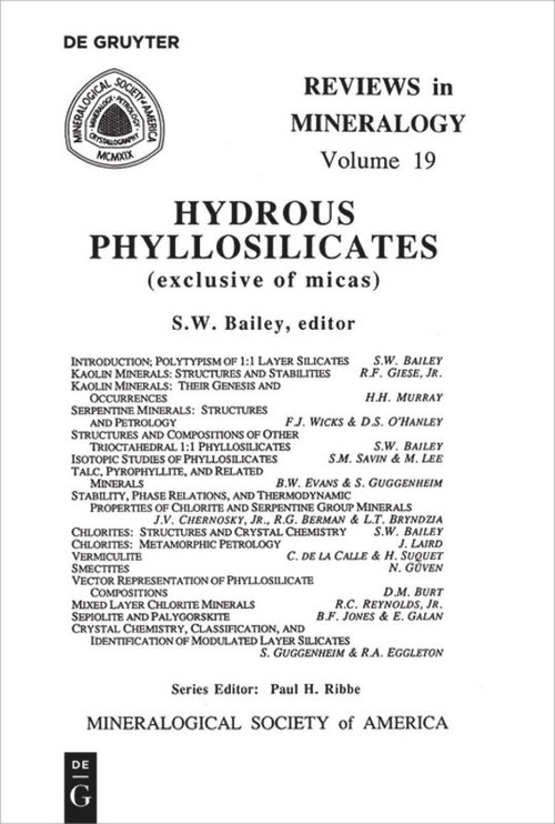 Hydrous Phyllosilicates ((Exclusive of Micas)) by S. W. Bailey, 9780939950232
