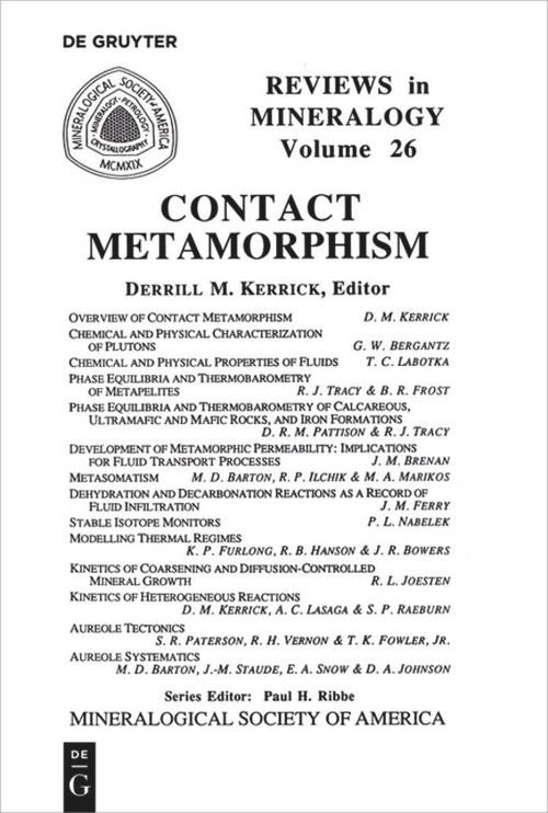 Contact Metamorphism by Derrill M. Kerrick, 9780939950317