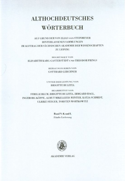 Band V: K-L, 5. Lieferung (kor.. bis krazzôn) (German Edition) by Gotthard Lerchner, 9783050041049