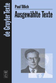 Ausgewählte Texte (German Edition) by Paul Tillich, Christian Danz, Werner Schüßler, Erdmann Sturm, 9783110205275